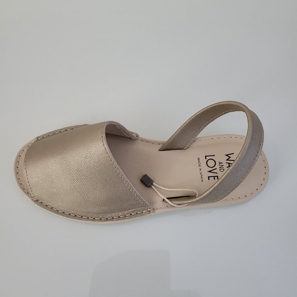 Walk and Love Metallic Bronze Leather Slingback Sandals – Size 6 – Made in Spain - Picture 2 of 5